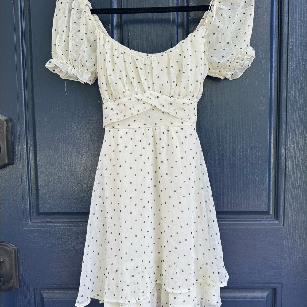 Chic White Polka Dot Mini Dress